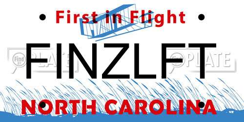 FINZLFT North Carolina License Plate