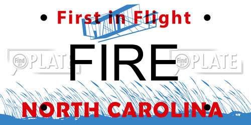 FIRE North Carolina License Plate