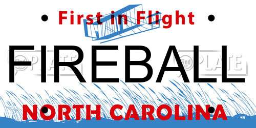 FIREBALL North Carolina License Plate