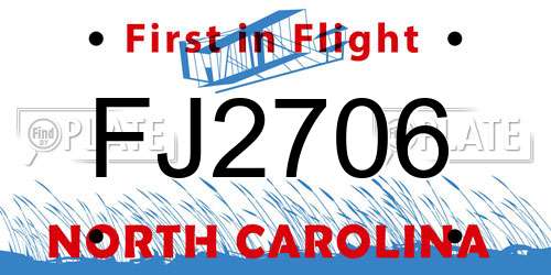 FJ2706 North Carolina License Plate