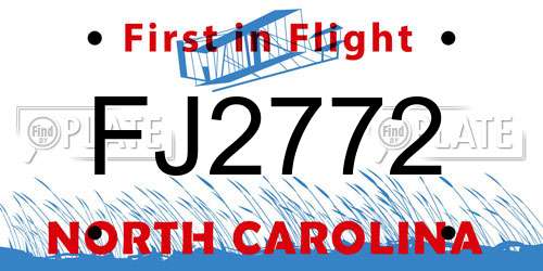 FJ2772 North Carolina License Plate