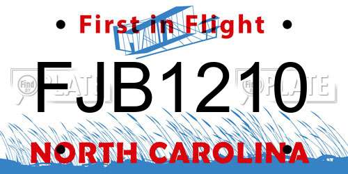 FJB1210 North Carolina License Plate