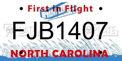 FJB1407 North Carolina License Plate