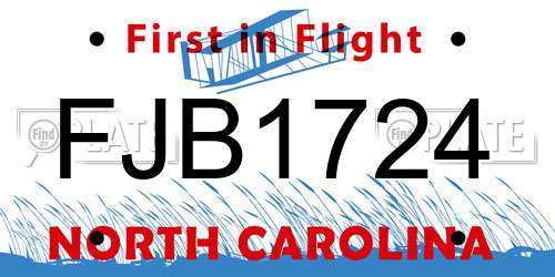 FJB1724 North Carolina License Plate