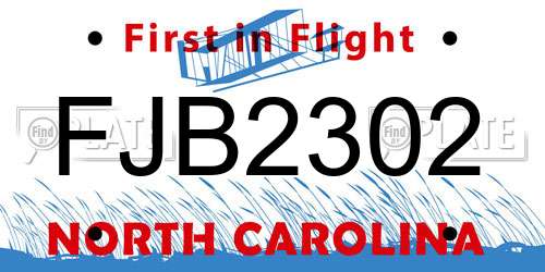 FJB2302 North Carolina License Plate