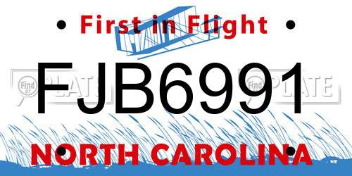 FJB6991 North Carolina License Plate
