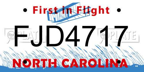 FJD4717 North Carolina License Plate