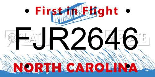 FJR2646 North Carolina License Plate