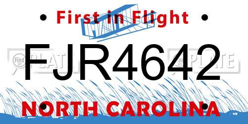 FJR4642 North Carolina License Plate