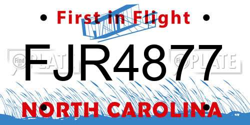 FJR4877 North Carolina License Plate