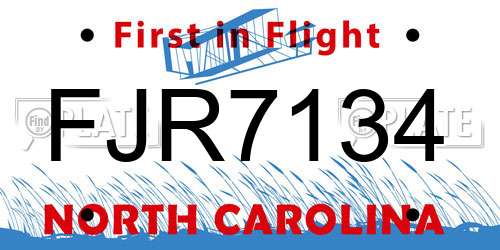 FJR7134 North Carolina License Plate