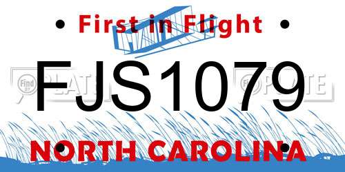 FJS1079 North Carolina License Plate