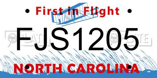 FJS1205 North Carolina License Plate