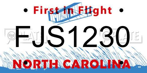 FJS1230 North Carolina License Plate