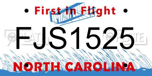 FJS1525 North Carolina License Plate