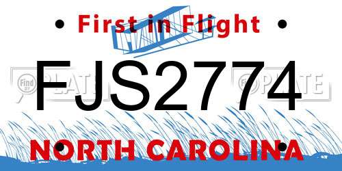FJS2774 North Carolina License Plate