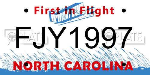 FJY1997 North Carolina License Plate