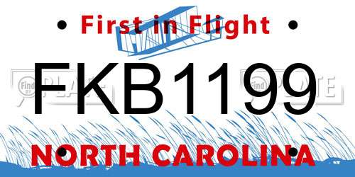 FKB1199 North Carolina License Plate