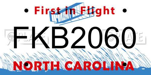 FKB2060 North Carolina License Plate