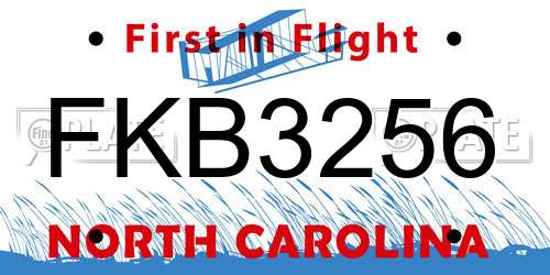 FKB3256 North Carolina License Plate
