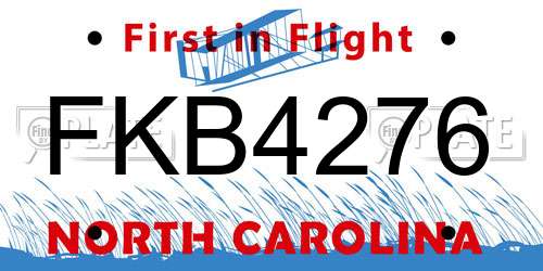 FKB4276 North Carolina License Plate