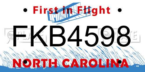 FKB4598 North Carolina License Plate