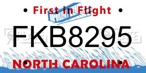 FKB8295 North Carolina License Plate