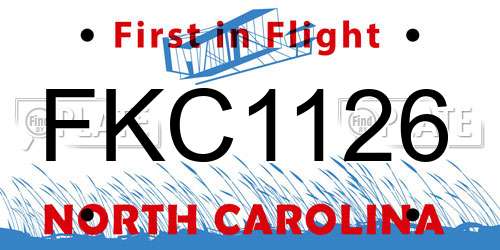FKC1126 North Carolina License Plate