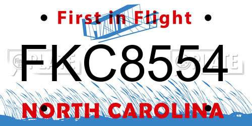 FKC8554 North Carolina License Plate