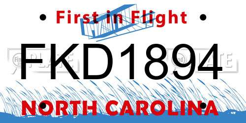 FKD1894 North Carolina License Plate
