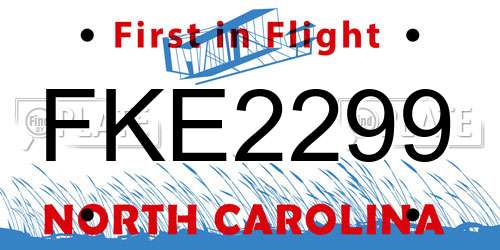 FKE2299 North Carolina License Plate