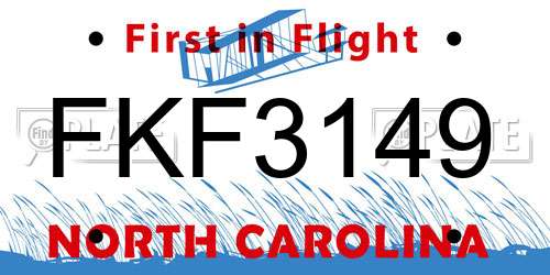 FKF3149 North Carolina License Plate