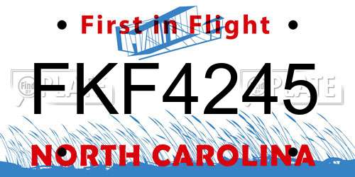 FKF4245 North Carolina License Plate