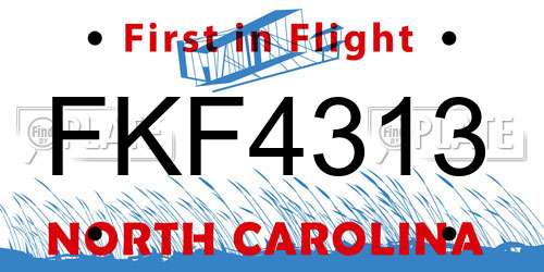 FKF4313 North Carolina License Plate