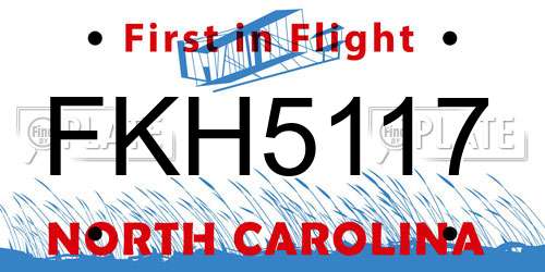 FKH5117 North Carolina License Plate