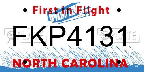FKP4131 North Carolina License Plate