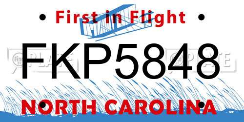 FKP5848 North Carolina License Plate