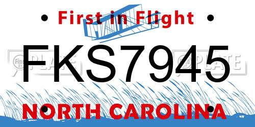 FKS7945 North Carolina License Plate
