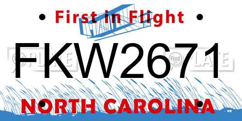 FKW2671 North Carolina License Plate