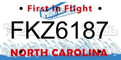 FKZ6187 North Carolina License Plate
