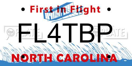 FL4TBP North Carolina License Plate