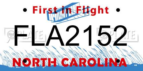 FLA2152 North Carolina License Plate