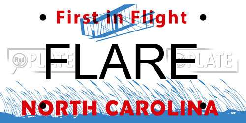 FLARE North Carolina License Plate