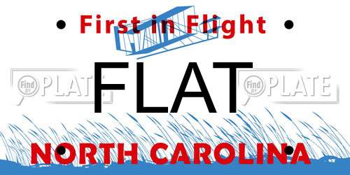 FLAT North Carolina License Plate