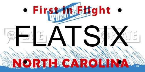 FLATSIX North Carolina License Plate