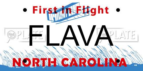 FLAVA North Carolina License Plate