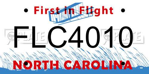 FLC4010 North Carolina License Plate