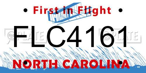 FLC4161 North Carolina License Plate