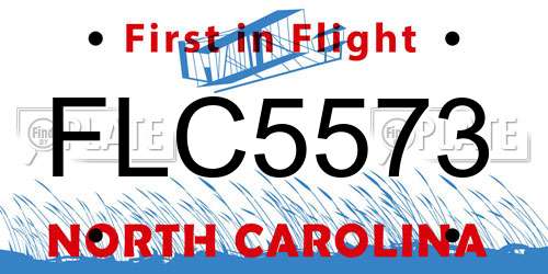 FLC5573 North Carolina License Plate