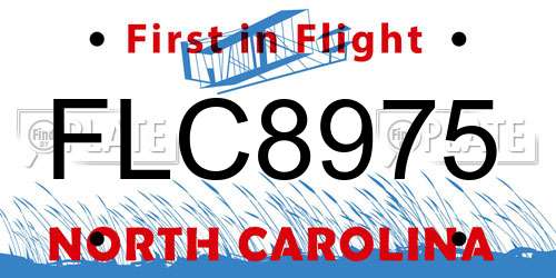 FLC8975 North Carolina License Plate